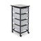 Luxor Mobile Bin Storage Unit - Single Row with Large Clear Bins MBS-SR-4L-CL - alternate 3